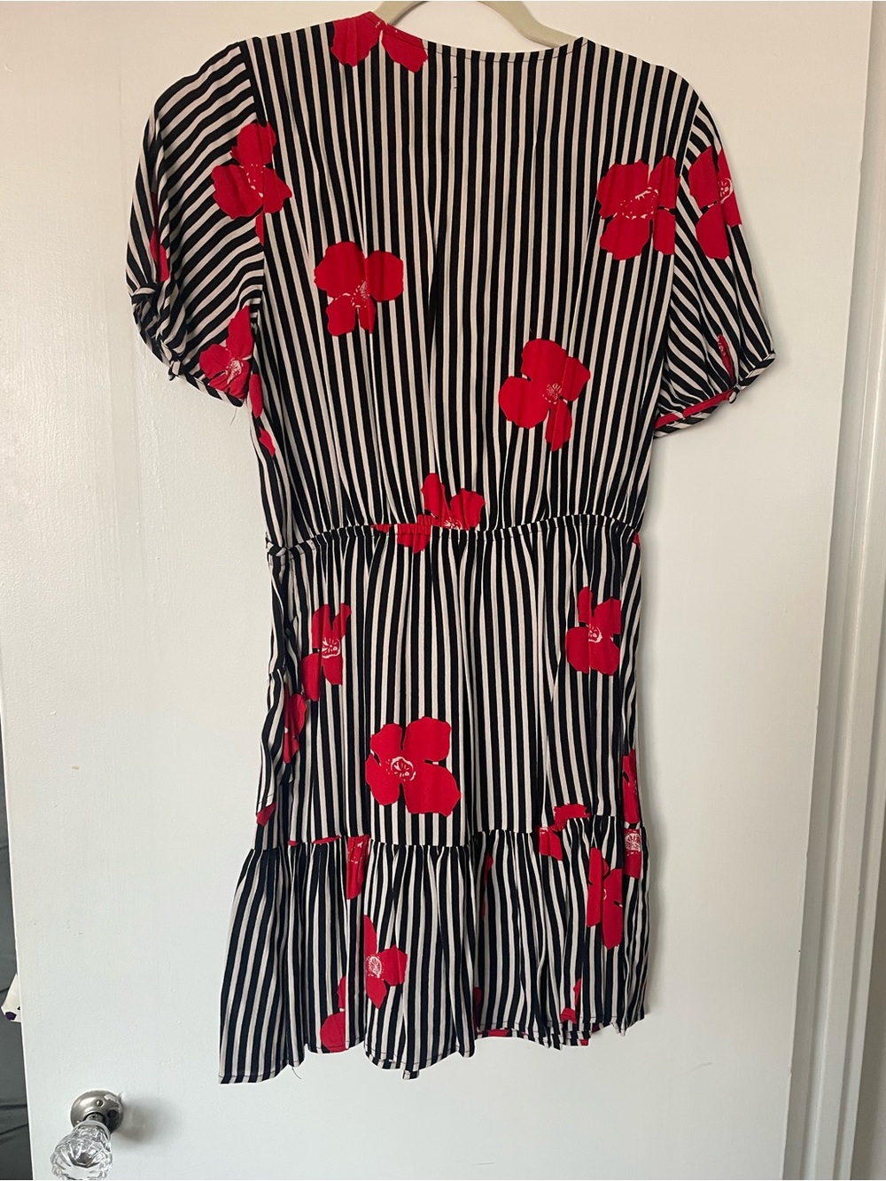Madewell stripe floral faux wrap dress - Picture 4 of 6